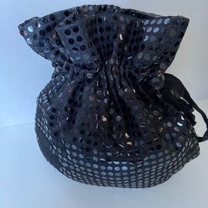 Sequin black pouch